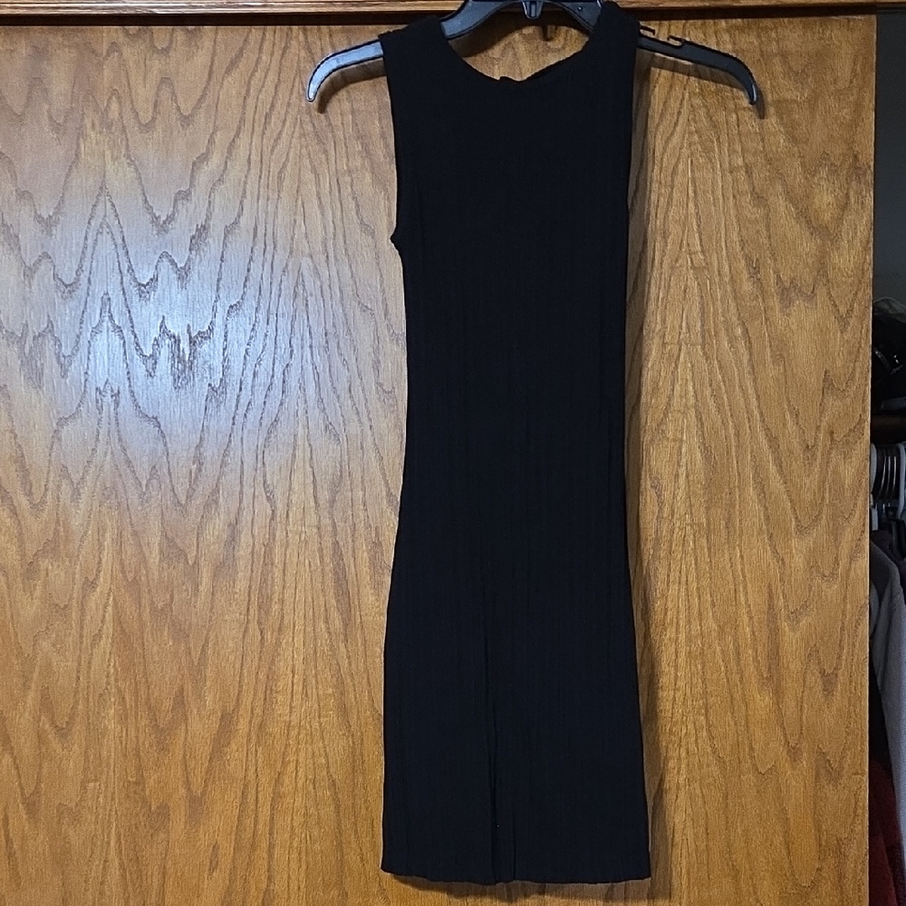 Elegant Black Sleeveless Dress Bodycon Ribbed Mini